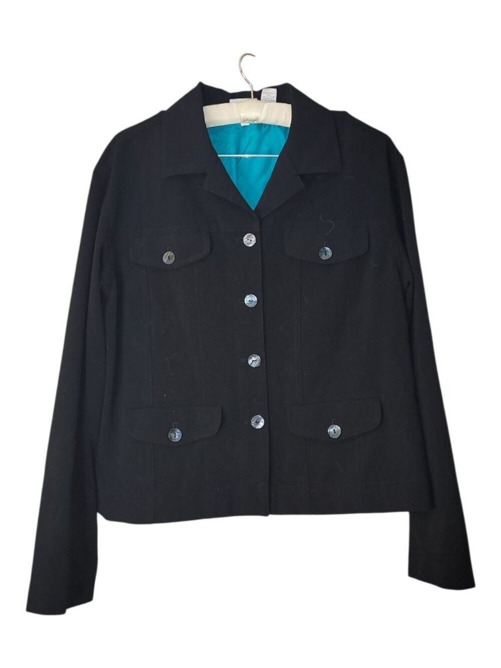 Chico's 1 Black Blazer Jacket Office M
